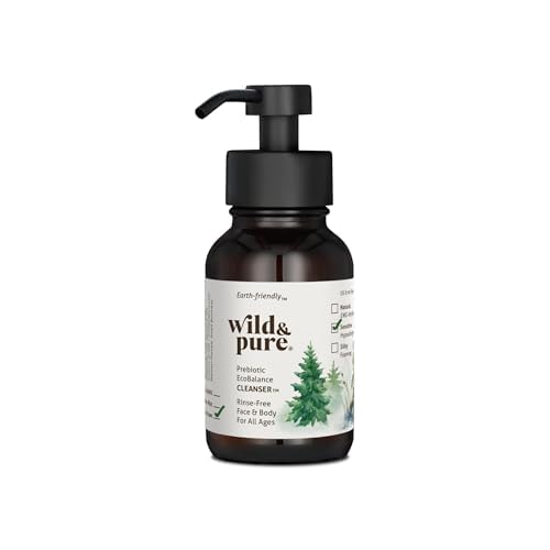 Wild & Pure Sensitive Skin Foaming Body Wash (8oz) | Cleanser, Deodorizer, Moisturizer for Face, Hands, Body & Below the Belt | pH-Balanced Beauty & Personal Care Wild & Pure