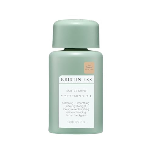 Kristin Ess Softening & Smoothing Lightweight Hair Oil - Treat + Moisturize for Shiny Hair - Color Safe Formula - Paraben, Phthalate and Sulfate Free