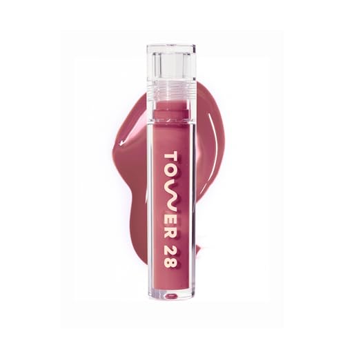 Tower 28 ShineOn Lip Gloss Jelly - Hydrating Tinted Lip Balm + Milky Gloss for Sensitive Lips - Non-Sticky + High-Shine Jelly Formula with Nourishing Beauty & Personal Care Tower 28