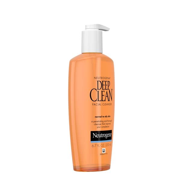 Neutrogena Deep Clean Daily Facial Cleanser with Beta Hydroxy Acid for Normal to Oily Skin, Alcohol-Free, Oil-Free & Non-Comedogenic, 6.7 fl. oz (Pack Beauty & Personal Care Neutrogena