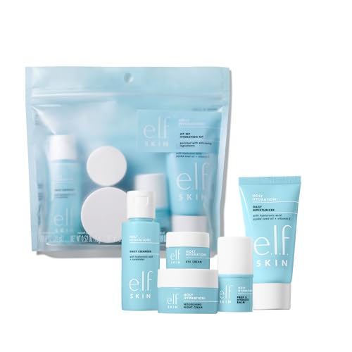 e.l.f. SKIN Holy Hydration! Jet Set Hydration Kit, Travel Friendly Hydrating Skincare Set, Face Cleanser, Balm, Moisturizer, Eye Cream & Night Cream Beauty and Personal Care e.l.f. Default Title