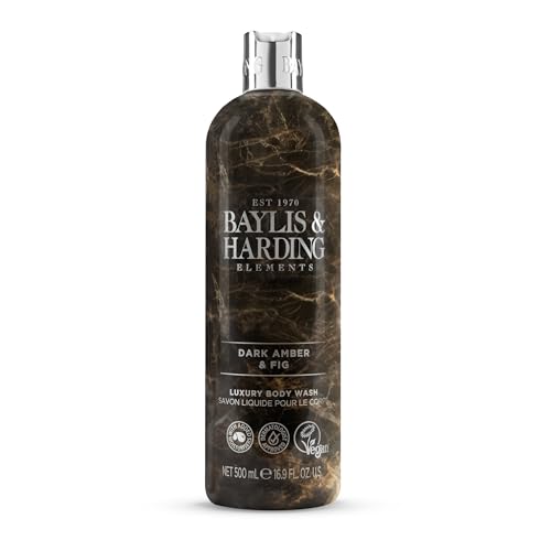 Baylis & Harding Liquid Body Wash Soap, Elements, Dark Amber & Fig, 16.9oz/500ml Beauty & Personal Care Baylis & Harding