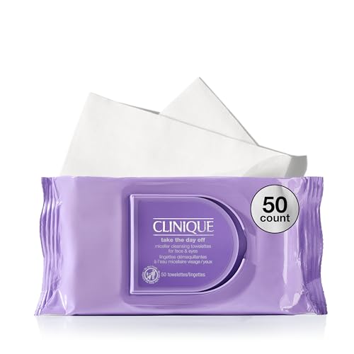 Clinique Take The Day Off Micellar Cleansing Makeup Remover Wipes For Face and Eyes | For All Skin Types | No Water Required | Perfect For Gym or Beauty and Personal Care Clinique Default Title