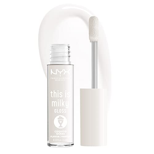 NYX PROFESSIONAL MAKEUP This Is Milky Gloss, Lip Gloss with 12 Hour Hydration, Vegan - Coquito Shake (Milky Clear) Beauty & Personal Care NYX PROFESSIONAL MAKEUP