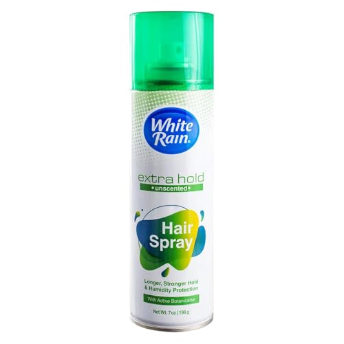 White Rain Hairspray Extra Hold Unscented, 7 oz (Pack of 1), Aerosol Hairspray for Women & Men, Humidity Resistant, Fragrance-Free, Non-Sticky Beauty & Personal Care White Rain