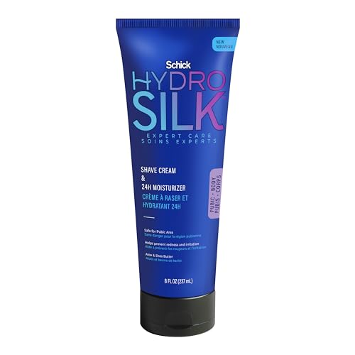Schick Hydro Silk Shave Cream & 24-Hour Moisturizer - Pubic Hair Shave Cream for Women and Bikini Area Moisturizer, Shaving Cream for Women Sensitive Beauty and Personal Care Schick Hydro Silk