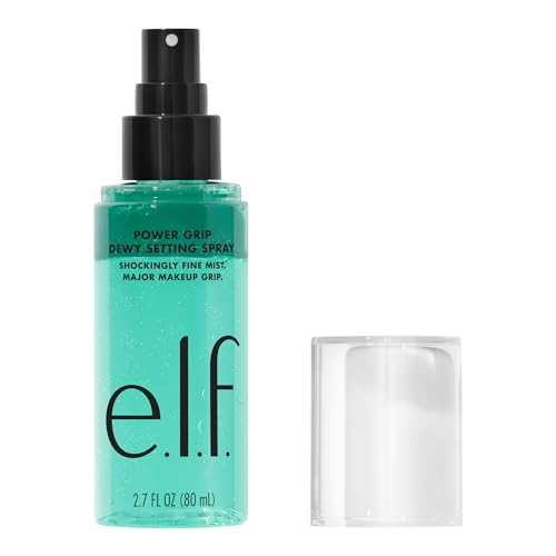 e.l.f. Power Grip Dewy Setting Spray, Ultra Fine Mist Made With Hyaluronic Acid, Grips Makeup For A Hydrated-Looking, Dewy Finish, Vegan Beauty & Personal Care e.l.f.