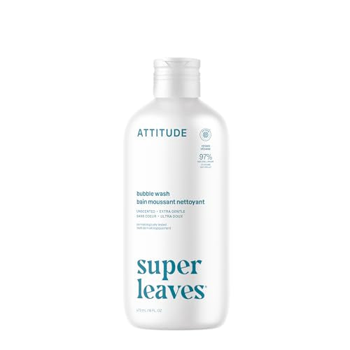 Attitude Bubble Bath, EWG Verified, Plant and Mineral-Based, Dermatologically Tested, Vegan Body Care Products, Extra Gentle, Unscented, 16 Fl Oz Beauty and Personal Care BIO SPECTRA ATTITUDE