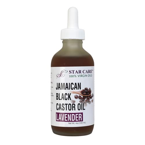 STAR CARE Extra Strength Jamaican Black Castor Oil (with Lavender Oil) for Hair Growth (4oz) - 100% Virgin JBCO Infused with Biotin & Niacin - Scalp Beauty & Personal Care STAR CARE