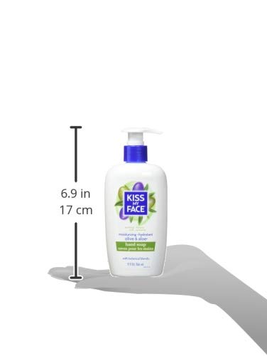 Kiss My Face Moisture Liquid Hand Soap - Vegan and Cruelty Free Hand Wash Soap - 9 fl oz Bottle with Pump Dispenser (Olive and Aloe, Pack of 6) Beauty & Personal Care Kiss My Face