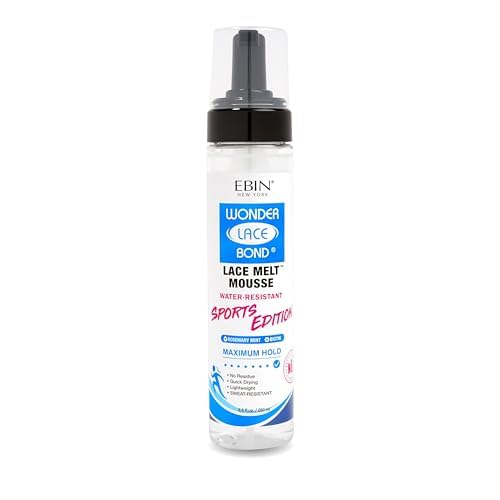 EBIN NEW YORK Wonder Lace Bond Melt Mousse 6.08 Fl Oz Sports Edition For Lace Wig Application & Styling - Strong Hold Mousse - Rosemary Mint for Oil Beauty & Personal Care EBIN NEW YORK