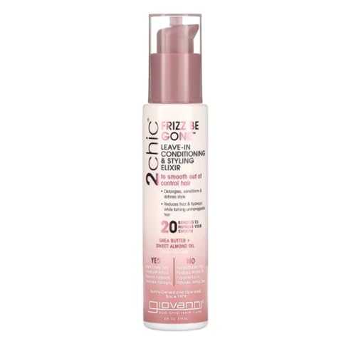 GIOVANNI 2chic Leave-In Conditioning Styling Elixir - Anti-Frizz Natural Hair Smoothing Formula with Shea Butter & Sweet Almond Oil, Macadamia Beauty & Personal Care GIOVANNI