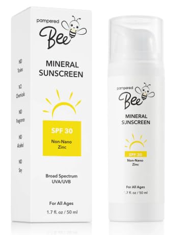 Pampered Bee Kids Mineral Sunscreen, SPF 30, Broad Spectrum UVA/UVB Protection, Non-Nano Zinc Oxide, for All Ages, Clean Formula, Face and Neck, 1.7 Beauty & Personal Care Pampered Bee