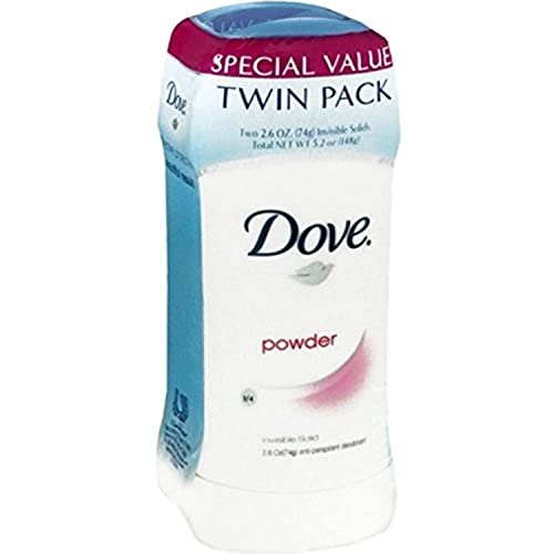 Dove Anti-Perspirant Deodorant Invisible Solid, Powder, Twin Pack, 5.20 Oz (Pack of 4) Beauty and Personal Care Dove