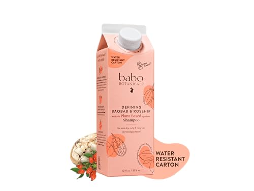 Babo Botanicals Defining Baobab & Rosehip Shampoo - For extra dry, curly hair - Smooth & Define - Passion Fruit Ferment for scalp - Water-Resistant Beauty & Personal Care Babo Botanicals