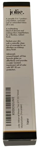 Jolie Mineral Sheer Tint SPF 20 Oil Free - Face Tinted Moisturizer - Hydration - Coverage - Sunscreen- Mineral Formula - Vegan (Porcelain) Beauty & Personal Care JOLIE. IMPECCABLE ME