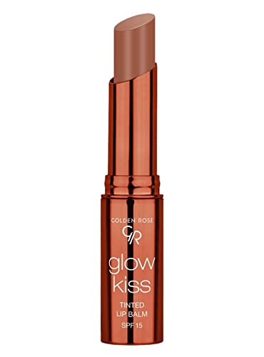 Golden Rose Cosmetics Glow Kiss Tinted Lip Balm with SPF15, Vegan Formula (Choco Cake) Beauty and Personal Care Golden Rose
