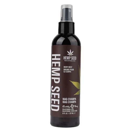 Hemp Seed Body Mist, Nag Champa - 8 fl oz - Moisturizes, Invigorates & Protects Skin - With Hemp Seed Oil, Chamomile & Aloe Vera - Vegan, Cruelty Free Beauty & Personal Care Earthly Body