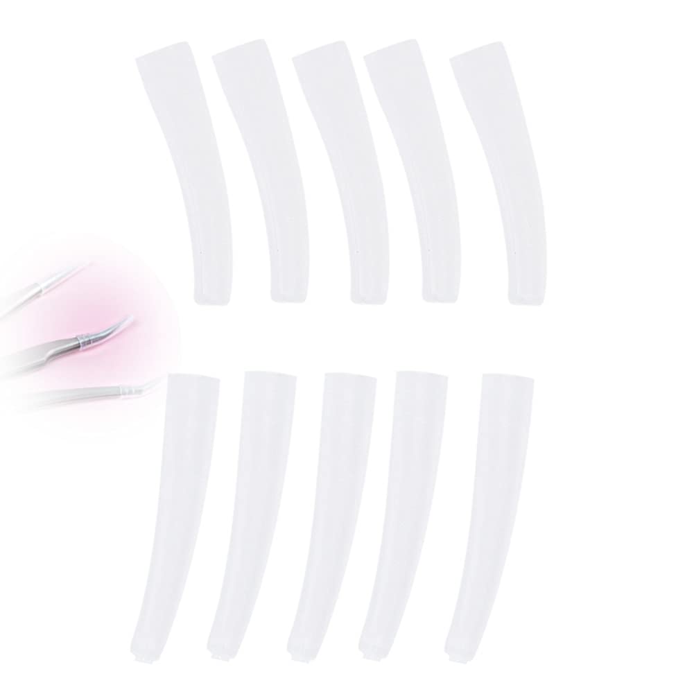 Transparent Plastic Elbow Tweezers Protective Cover - 10pcs Non-Slip Silicone Anti-Dust Eyelash Grafting Tool for Beauty Salon & Makeup College Beauty and Personal Care Alucy