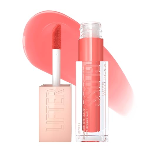 MAYBELLINE New York Lifter Gloss Hydrating Lip Gloss with Hyaluronic Acid, Peach Ring, Sheer Peach, 1 Count Beauty & Personal Care MAYBELLINE