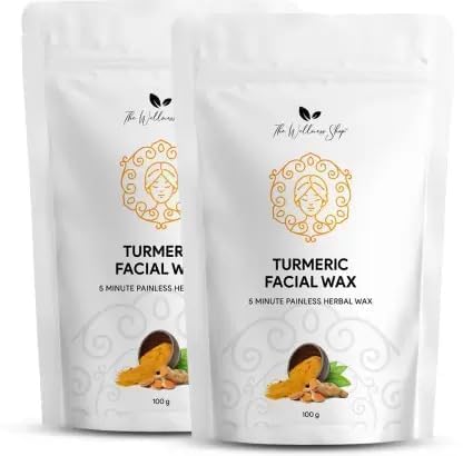 Turmeric Facial Wax Powder - 5 min Painless Natural Face Hair Removal Waxing Powder - Easy to use at home - No chemicals - No Irritation - No Skin Beauty and Personal Care OTAA