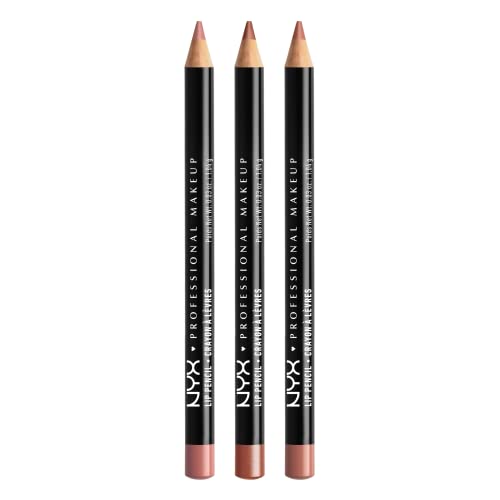 NYX PROFESSIONAL MAKEUP Slim Lip Liner Set, Long-Lasting Creamy Lip Liner Pack Of 3 (Peakaboo Neutral, Nude Pink, Ever) Beauty & Personal Care NYX PROFESSIONAL MAKEUP