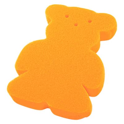Ruilogod Child Cute Sponge Bear Shaped Bath Scrubber Shower Puff Orange (id: ee4 024 2e2 93c 30f Beauty and Personal Care Ruilogod