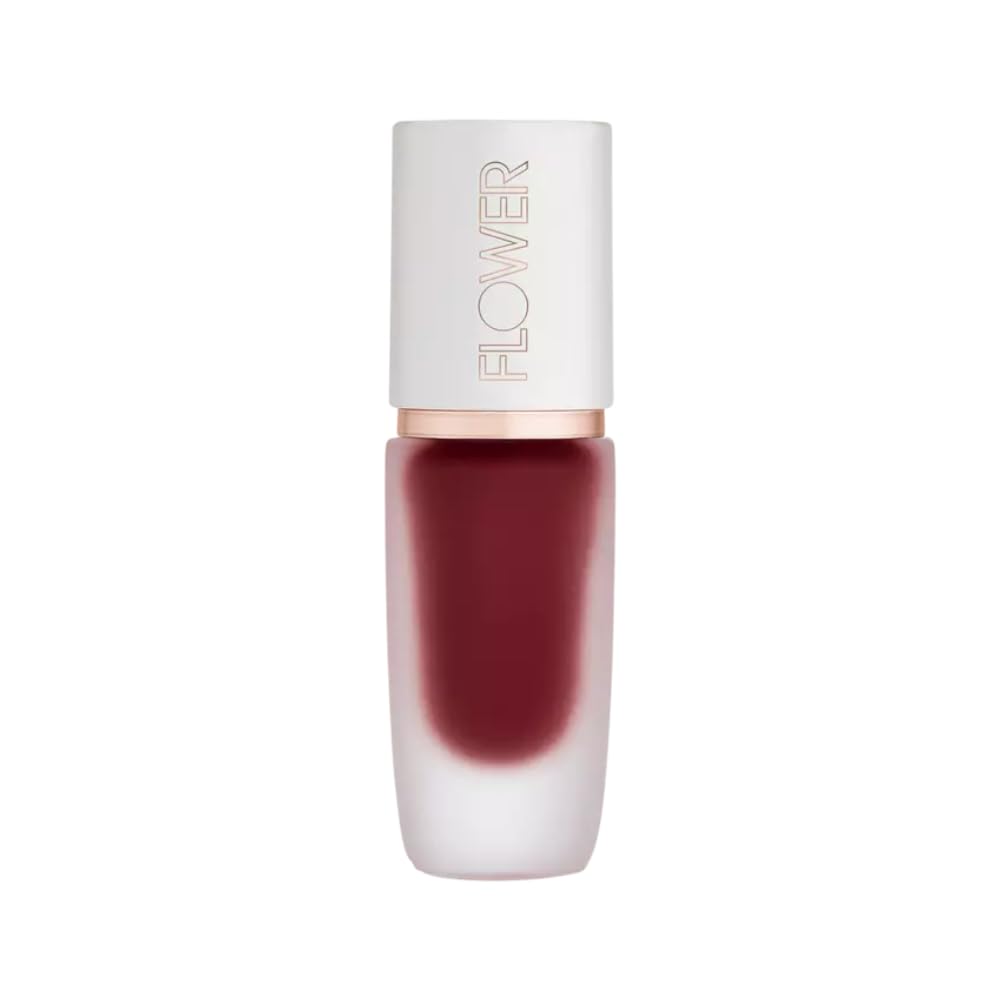 FLOWER BEAUTY By Drew Barrymore Perfect Pout Lip Color - Soft Matte Finish - Liquid Lipstick - Comfortable + Lightweight Feel (Garnet) Beauty & Personal Care FLOWER