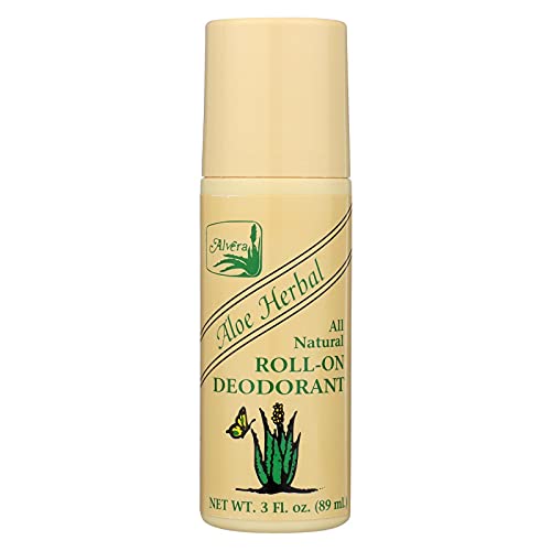 Alvera All Natural Roll-On Deodorant, Aloe Herbal, 3 Fluid Ounce Beauty and Personal Care Alvera