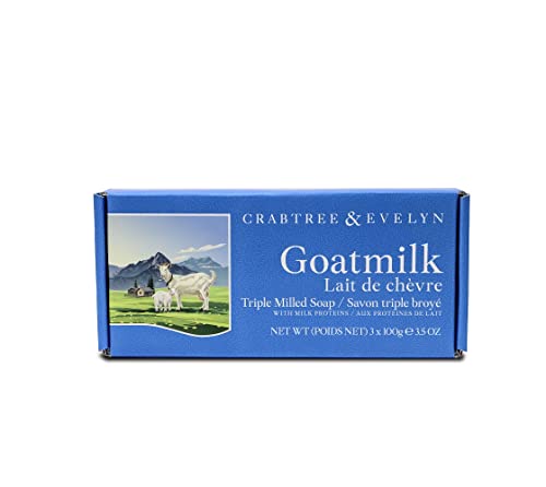 Crabtree & Evelyn Goatmilk Soap Set 3 X 100 Gram Bars Beauty & Personal Care Crabtree & Evelyn