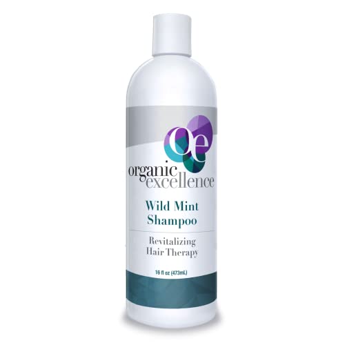 Organic Excellence Natural Organic Shampoo, Wild Mint & Rosemary, Chemical Free, Plant-Based, Toxin-Free, Cruelty-Free, Certified Herbs & Oils Beauty & Personal Care Organic Excellence