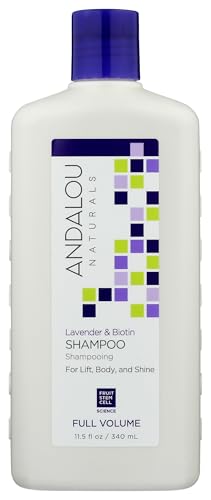Andalou Naturals Lavender & Biotin Full Volume Shampoo,Purple,11.5 Fl Oz (Pack of 1)