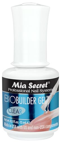 Mia Secret Clear Brush-on Nail Sculpting Gel, 0.5 oz - Biobuilder Clear Builder Gel in a Bottle For Nail Extensions and Natural Nails