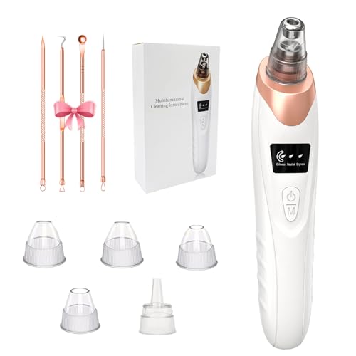 2026 Blackhead Remover Pore Vacuum,Facial Pore Cleaner-5 Suction Power,5 Probes,USB Rechargeable Blackhead Vacuum Kit Electric Pore Vacuum Tool Beauty and Personal Care Gackoko Default Title