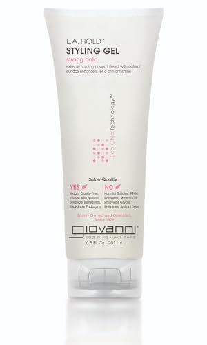 GIOVANNI L.A. Hold Styling Gel - Strong Hold, Hair Gel for Women and Men, Vegan, No Parabens or Phthalates, Infused with Natural Botanical Beauty & Personal Care GIOVANNI