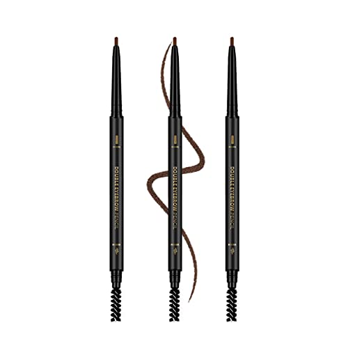 3 Pcs Waterproof Eyebrow Pencil Dark Brown, Premium Eye Brow Pencil Brn with Spoolie Brush, Longwearing for Perfect Brows, Professional, Precision Beauty & Personal Care O'CHEAL