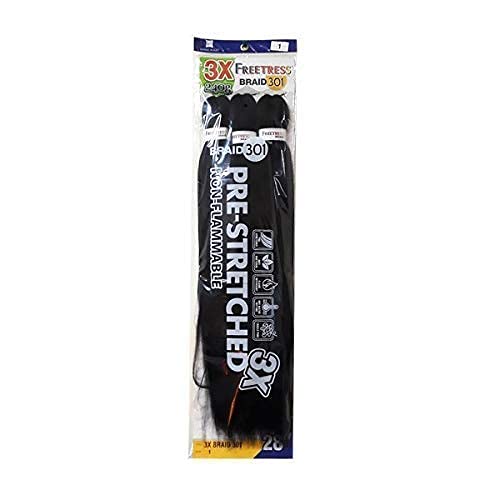 FREETRESS Synthetic Braids - 3X Pre-Stretched Braid 301 28 Inch (Color:PURPLE, Pack of 4)