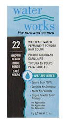 Water Works Permanent Powder Hair Color - #22 Brown Black .2 oz. (Pack of 2) Beauty & Personal Care Water Works