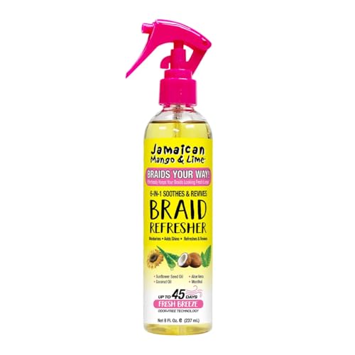 Jamaican Mango & Lime Braids Your Way 6-in-1 Braid Refresher Spray - Scalp Mist for Braids, Locs & Twists - Anti-Itch, Odor Eliminator & Shine Spray Beauty & Personal Care Jamaican Mango & Lime