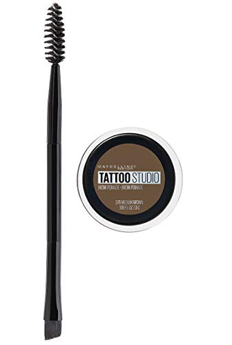 Maybelline TattooStudio Brow Pomade Long Lasting, Buildable, Eyebrow Makeup, Medium Brown, 1 Count Beauty & Personal Care MAYBELLINE
