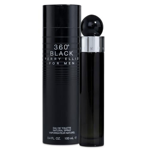 Perry Ellis 360° Black Eau De Toilette Spray for Men - Mens Cologne, Long Lasting Perfume, EDT, Fragrance with Notes of Ginger, Cardamom & Tobacco Beauty & Personal Care Perry Ellis