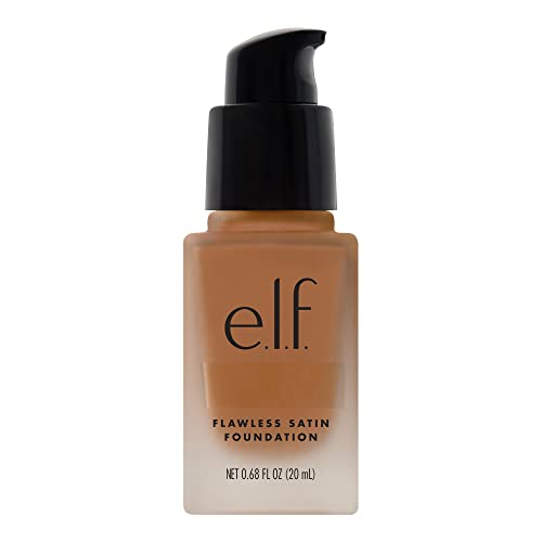 e.l.f. Flawless Satin Foundation, Lightweight & Medium Coverage, Semi-Matte Finish, Vegan , Honey, 0.68 Fl Oz (20mL) Beauty & Personal Care e.l.f.