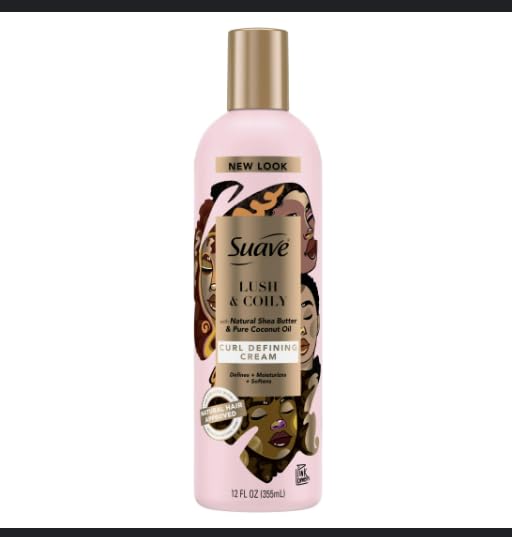 Suave Professionals for Natural Hair Shea Butter and Coconut Oil for Wavy to Curly Hair Paraben-free and Dye-free Hair Cream, 12 oz Beauty & Personal Care Suave