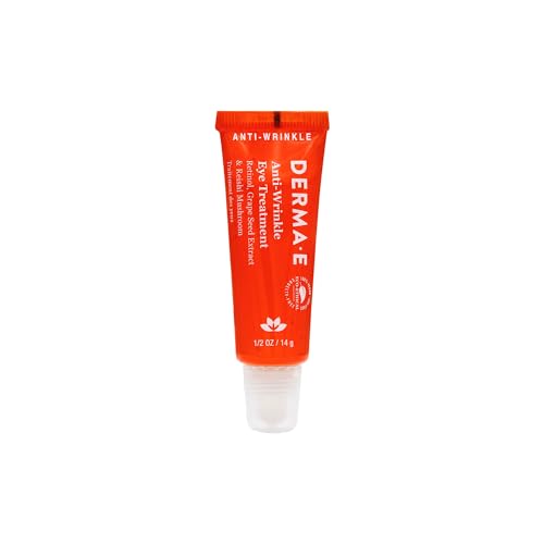 Derma E Anti-Wrinkle Eye Treatment - Anti-Aging Cream with Retinol, Grape Seed Extract and Reishi Mushroom - Hydrating Serum for Under Eye Beauty & Personal Care Derma E