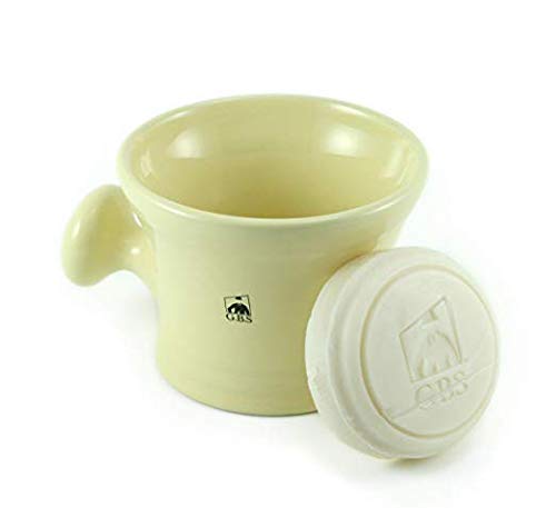 G.B.S Heavy Duty Ceramic Shaving Bowl/Mug Strong Pommel Handle -3 Oz All Natural Soap Included, Accessory for Soaps and Creams- for Wet Shave Lovers Beauty and Personal Care G.B.S