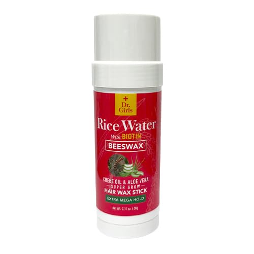 Dr.Girls Rice Water Extra Mega Hold Hair Beeswax Stick 2.11oz/ 60g (Chebe Oil & Aloe Vera) Beauty & Personal Care Dr.Girls