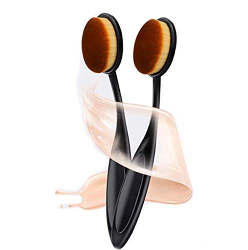 DNHCLL 2 PCS Professional Oval Loose Powder Toothbrush Foundation Makeup Brushes for Blending Liquid, Cream or Flawless Powder Cosmetics Beauty & Personal Care DNHCLL