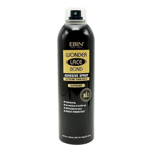 Wonder Lace Bond Adhesive Spray - Supreme 6.08 fl.oz./180ml | Fast Drying, No Residue, Long Lasting Formula with Protecting Edges Lace Front Wig Bond