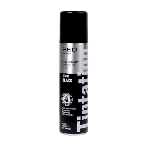 Red by Kiss Tintation Temporary Hair Color Spray, Instant Gray Root Touch Up Coverage, Water-Resistant & Smudge-Proof, Easy Wash Out, Barber Beauty & Personal Care Red by Kiss