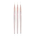 FULINJOY 3 Pcs Rose Gold Nail Art Liner Brushes Set, UV Gel Acrylic Application Nail Pens Nail Art Designs Tools(7mm/9mm/11mm) Beauty & Personal Care FULINJOY